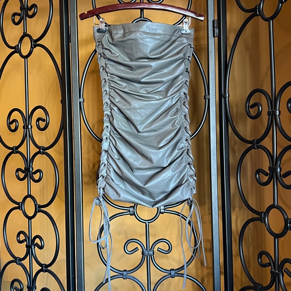 FOREVER 21 X LUXE Lace-Up Tube Mini Dress